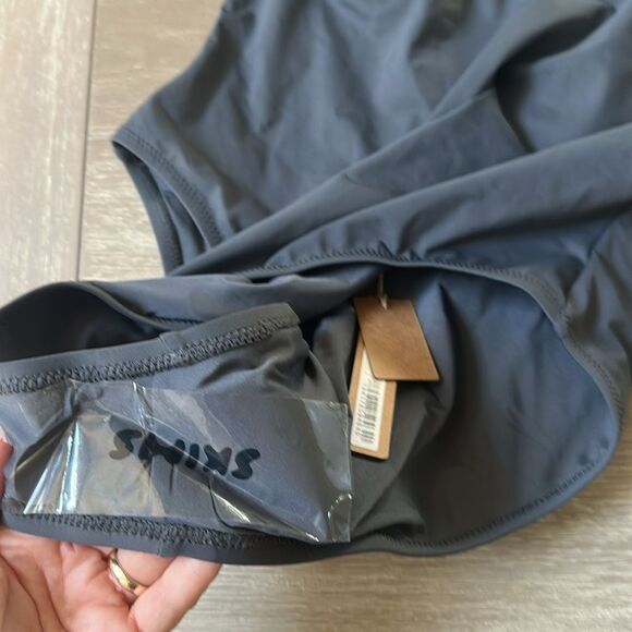 Skims Scoop Neck One Piece Swimsuit Gunmetal Grey size large‎ NWT in packaging - Picture 7 of 8